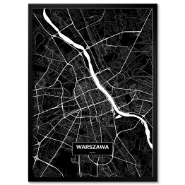 Obraz klasyczny Mapa Warszawy czarno-biała
