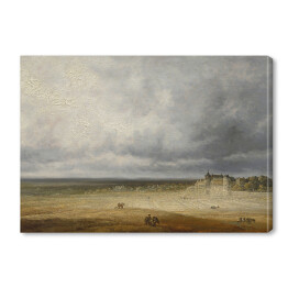 Obraz na płótnie Rembrandt Landscape with a Plowed Field and a Village. Krajobraz. Reprodukcja