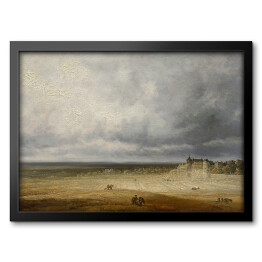 Obraz w ramie Rembrandt Landscape with a Plowed Field and a Village. Krajobraz. Reprodukcja