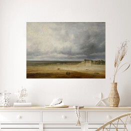 Plakat Rembrandt Landscape with a Plowed Field and a Village. Krajobraz. Reprodukcja