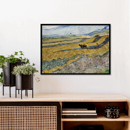 Plakat w ramie Vincent van Gogh "Pole wiosennej pszenicy o wschodzie słońca" - reprodukcja