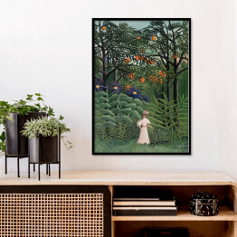 Plakat w ramie Henri Rousseau "Kobieta spacerująca po egzotycznym lesie" - reprodukcja