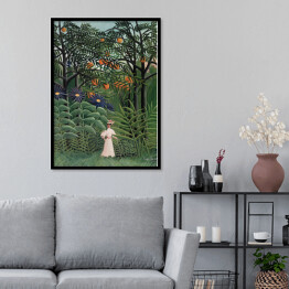 Plakat w ramie Henri Rousseau "Kobieta spacerująca po egzotycznym lesie" - reprodukcja