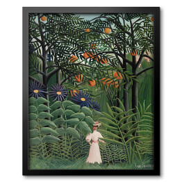 Obraz w ramie Henri Rousseau "Kobieta spacerująca po egzotycznym lesie" - reprodukcja