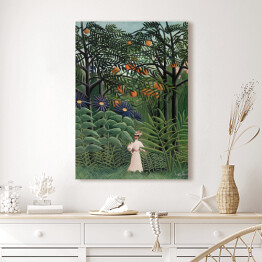 Obraz na płótnie Henri Rousseau "Kobieta spacerująca po egzotycznym lesie" - reprodukcja