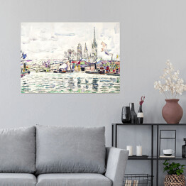 Plakat samoprzylepny Paul Signac River scene Rouen. Reprodukcja