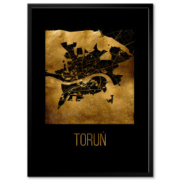 Obraz klasyczny Czarno złota mapa - Toruń