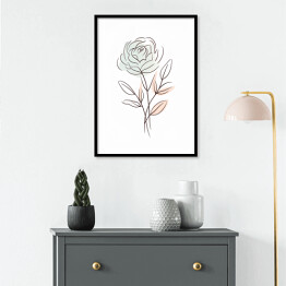 Plakat w ramie Róża kwiat rysunek
