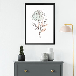 Obraz w ramie Róża kwiat rysunek
