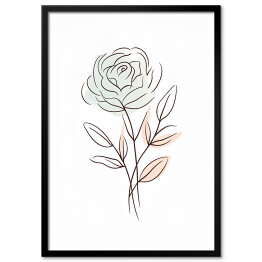 Plakat w ramie Róża kwiat rysunek