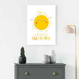 Obraz na płótnie Uśmiechnięte słoneczko - ilustracja z napisem
