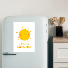 Magnes dekoracyjny Uśmiechnięte słoneczko - ilustracja z napisem