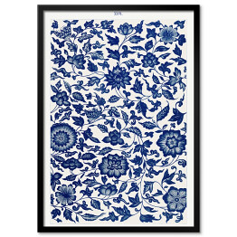 Obraz klasyczny Ornament kwiatowy niebieski bluszcz