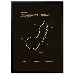 Plakat w ramie Melbourne Grand Prix Circuit - Tory wyścigowe Formuły 1