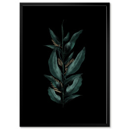 Plakat w ramie Kompozycja z tropikalnych liści