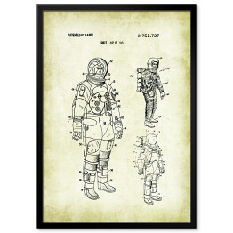 Obraz klasyczny Astronauta - patenty na rycinach vintage