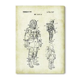 Obraz na płótnie Astronauta - patenty na rycinach vintage
