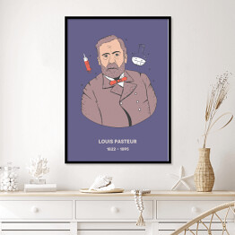 Plakat w ramie Louis Pasteur - znani naukowcy - ilustracja