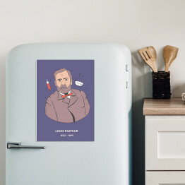 Magnes dekoracyjny Louis Pasteur - znani naukowcy - ilustracja