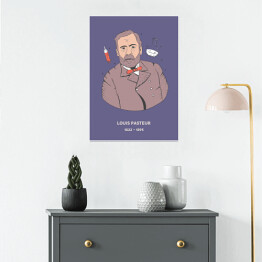Plakat samoprzylepny Louis Pasteur - znani naukowcy - ilustracja