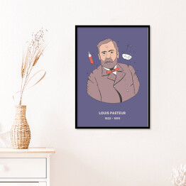 Plakat w ramie Louis Pasteur - znani naukowcy - ilustracja
