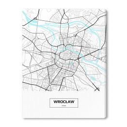 Obraz na płótnie Mapa Wrocławia z podpisem na białym tle