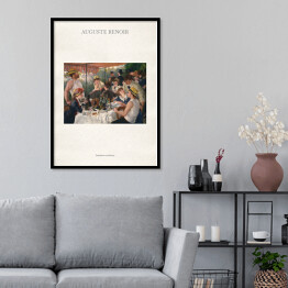 Plakat w ramie Auguste Renoir "Śniadanie wioślarzy" - reprodukcja z napisem. Plakat z passe partout