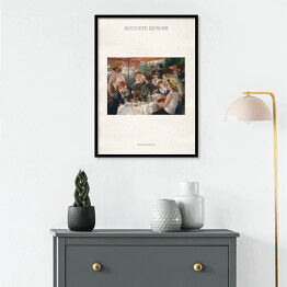 Plakat w ramie Auguste Renoir "Śniadanie wioślarzy" - reprodukcja z napisem. Plakat z passe partout