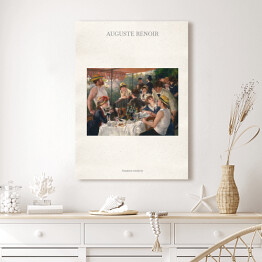 Obraz klasyczny Auguste Renoir "Śniadanie wioślarzy" - reprodukcja z napisem. Plakat z passe partout
