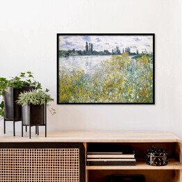 Plakat w ramie Claude Monet Kwiaty w pobliżu Vetheuil Reprodukcja obrazu
