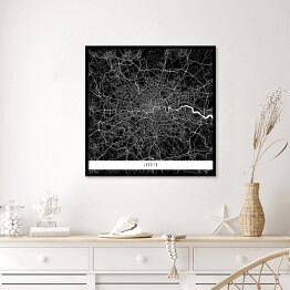 Plakat w ramie Mapy miast świata - Londyn - czarna