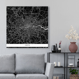 Obraz na płótnie Mapy miast świata - Londyn - czarna