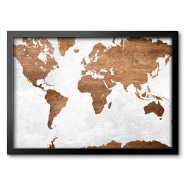 Obraz w ramie Mapa świata na jasnym tle