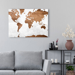 Obraz na płótnie Mapa świata na jasnym tle