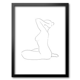 Obraz w ramie Kontur kobiety - minimalistyczna grafika, czarno-biała