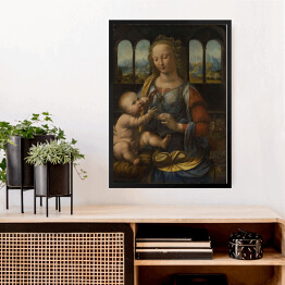 Obraz w ramie Leonardo da Vinci Madonna z goździkiem Reprodukcja obrazu