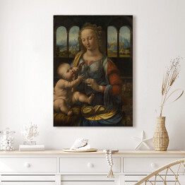 Obraz klasyczny Leonardo da Vinci Madonna z goździkiem Reprodukcja obrazu