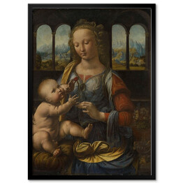 Plakat w ramie Leonardo da Vinci Madonna z goździkiem Reprodukcja obrazu