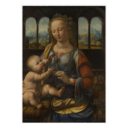 Plakat samoprzylepny Leonardo da Vinci Madonna z goździkiem Reprodukcja obrazu