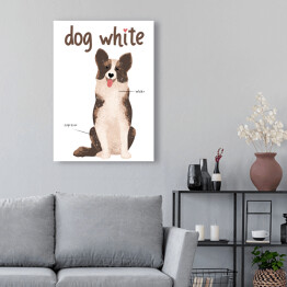Obraz klasyczny Kawa z psem - dog white