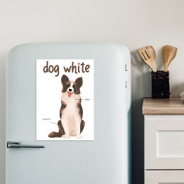 Magnes dekoracyjny Kawa z psem - dog white