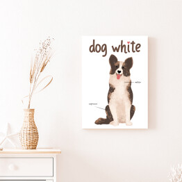 Obraz klasyczny Kawa z psem - dog white