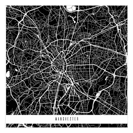 Plakat samoprzylepny Mapy miast świata - Manchester - czarny