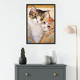 Plakat w ramie Koty à la Gustav Klimt