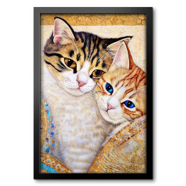Obraz w ramie Koty à la Gustav Klimt