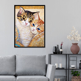Plakat w ramie Koty à la Gustav Klimt