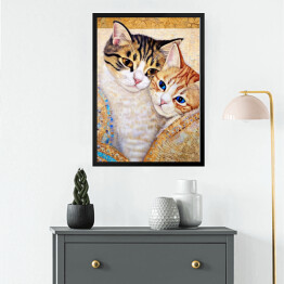Obraz w ramie Koty à la Gustav Klimt