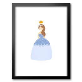 Obraz w ramie Bajkowa księżniczka na białym tle