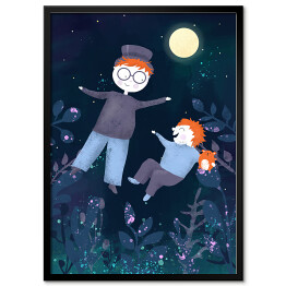 Plakat w ramie Piotruś Pan - Chłopcy w blasku księżyca