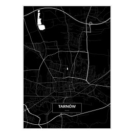 Plakat samoprzylepny Mapa Tarnowa czarno-biała